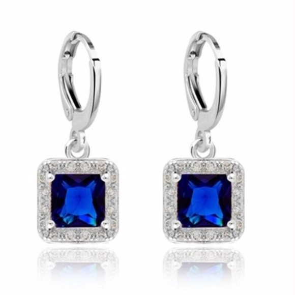Real Sterling Silver Swarovski Crystal Earrings - Picture 2 of 2